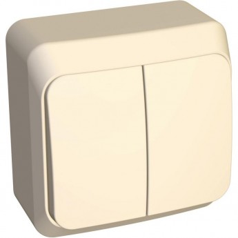2-клавишный выключатель SCHNEIDER ELECTRIC ЭТЮД с подсветкой 10 АХ, КРЕМОВЫЙ, Россия