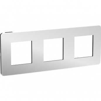 3-постовая рамка SCHNEIDER ELECTRIC UNICA STUDIO, ХРОМ/антрацит