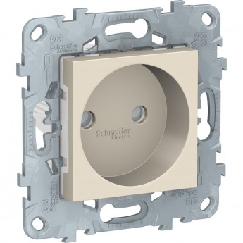 Розетка SCHNEIDER ELECTRIC UNICA NEW без заземления, со шторками, с винтовыми зажимами, 16 А, 250 В, бежевый