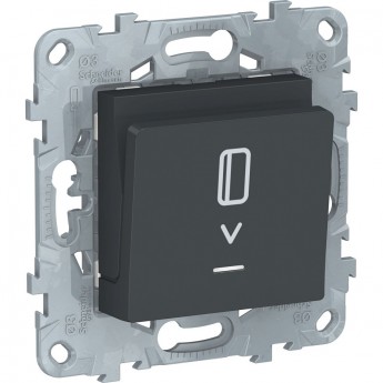 Выключатель SCHNEIDER ELECTRIC UNICA NEW карточный, с подсветкой, 10 А, антрацит